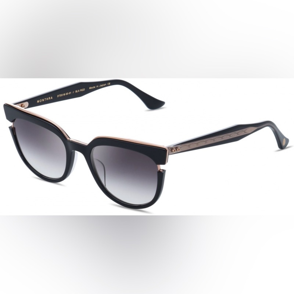 DITA- style Monthra - Designer Black & Gold Cat-Eye Sunglasses - Gradient Lenses